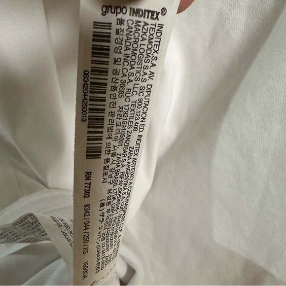 Zara Trafaluc Dress White XS Lace Up V Neck stretch euc - Picture 6 of 6